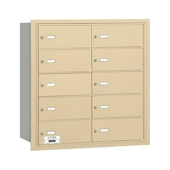 Salsbury  Salsbury 4Bplus Horizontal Mailbox 10 B Doors - Sandstone - Rear Loading - USPS Access