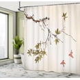 thumbnail image 4 of Ambesonne Japanese Shower Curtain, Coral Hues Cherry Blossoms, 69"Wx70"L, Khaki Coral, 4 of 4