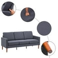 thumbnail image 6 of Ktaxon 3 Seat Couch Mid Century Fabric Sofa with Wood Legs, Comfortable Sofa Couch for Small Apartment Living Room Bedroom Dark Grey, 6 of 10