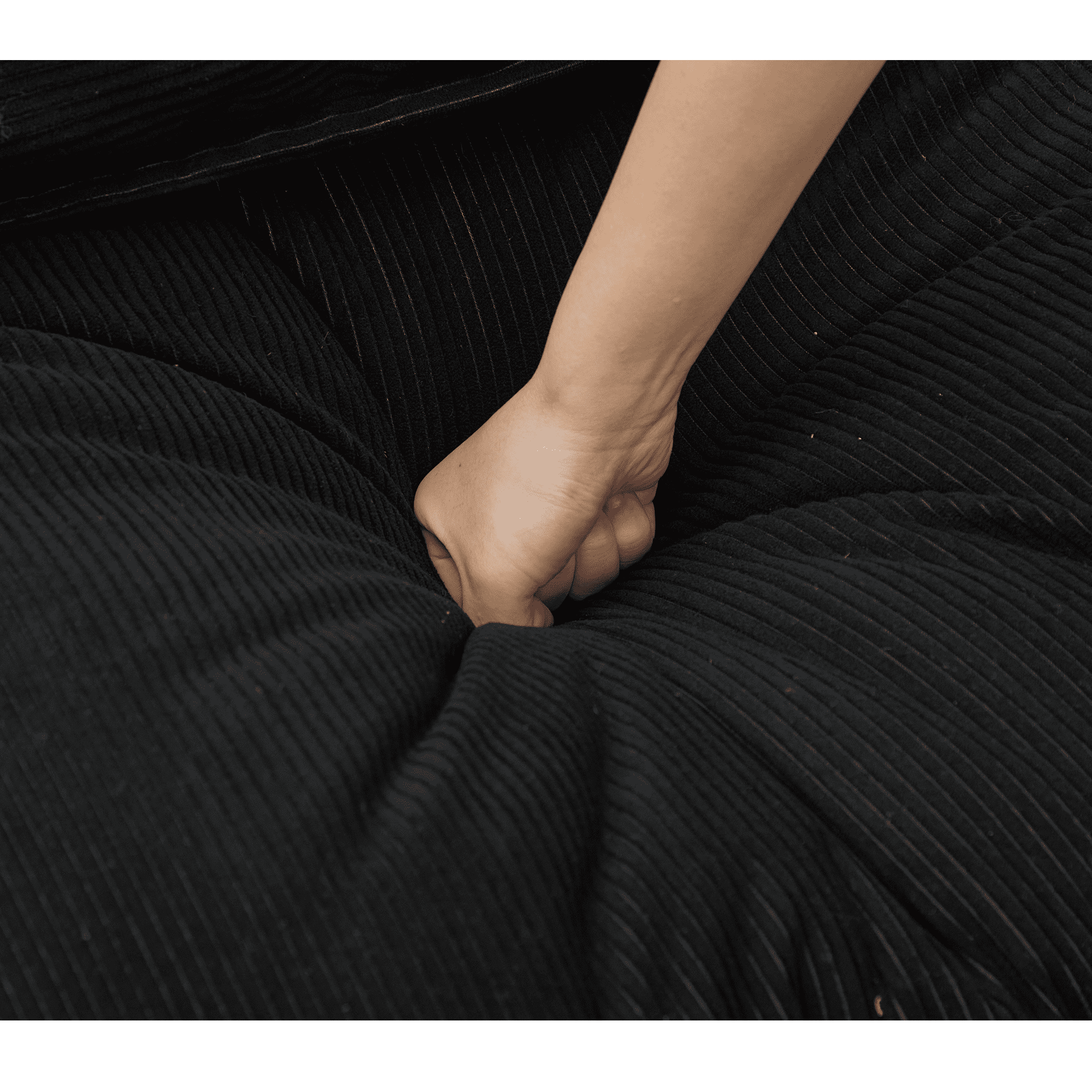 Aukfa 66" Tufted Modular Sofa, Armless Compact Couch for Small Spaces & Cozy Lounging, Black