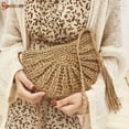 thumbnail image 6 of Spencer Women's Straw Crossbody Purse Handmade Weave Rattan Boho Summer Beach Shoulder Bag Messenger Handbags "Khaki", 6 of 8