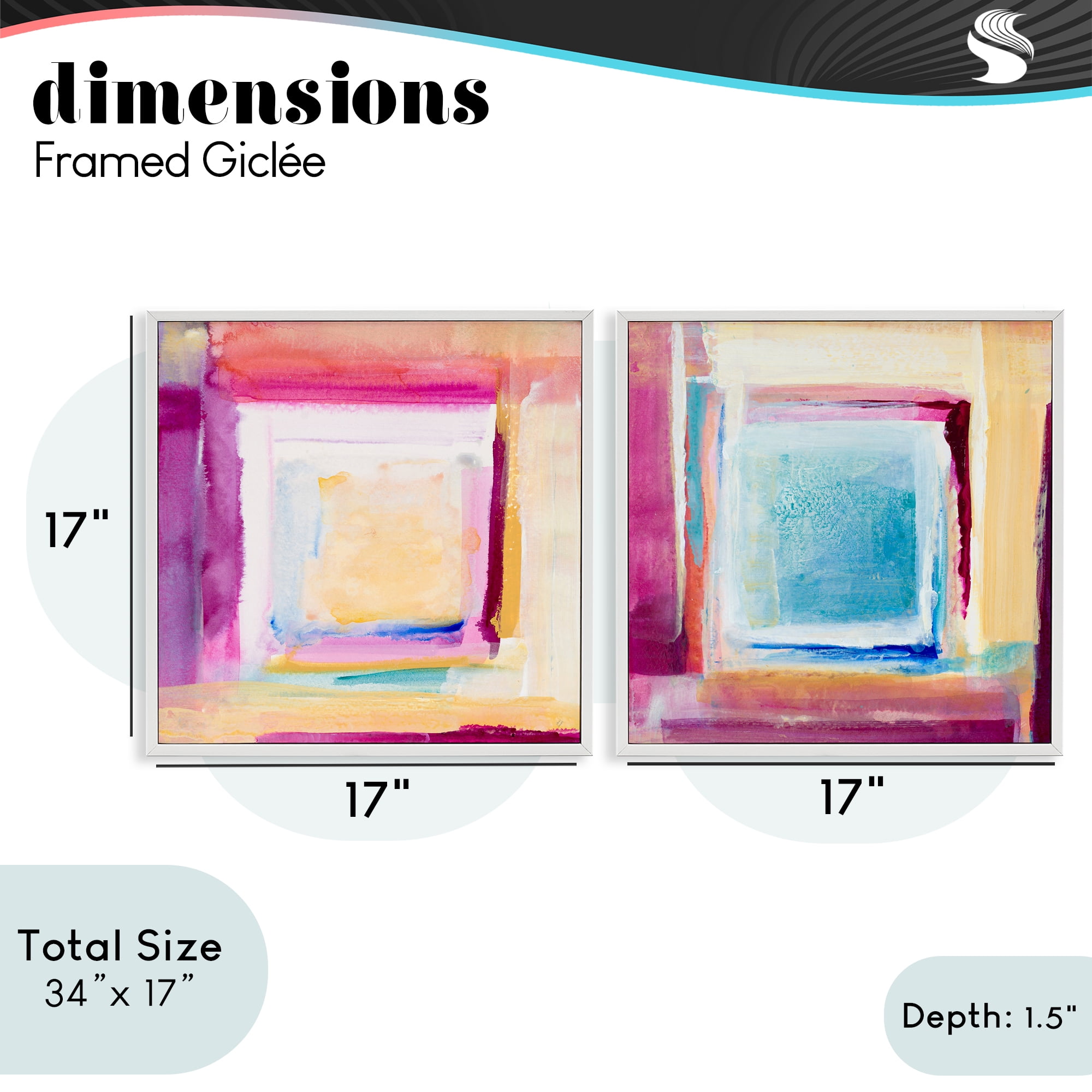 Stupell Industries Pink & Yellow New Day 2 Piece White Framed Giclee Art Set, design by Lanie Loreth