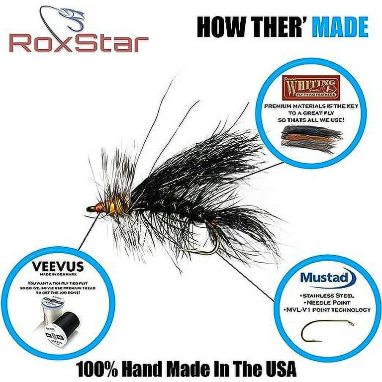 RoxStar Fly Shop | 25 Premium Dry Fly Stimulators | Proudly Hand-Tied  In-House