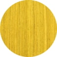 thumbnail image 1 of Ahgly Company Machine Washable Indoor Round Abstract Yellow Contemporary Area Rugs, 5' Round, 1 of 4