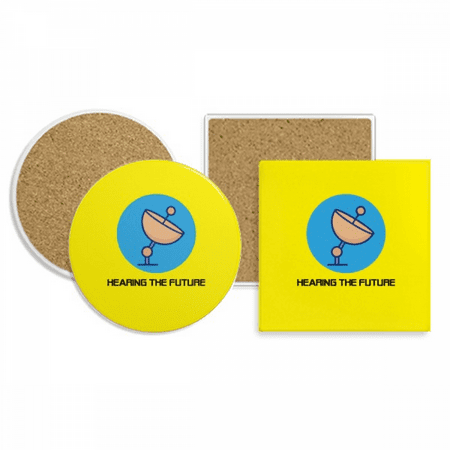

Take Care Ear Hearing Coaster Cup Mug Holder Absorbent Stone Cork Base Set