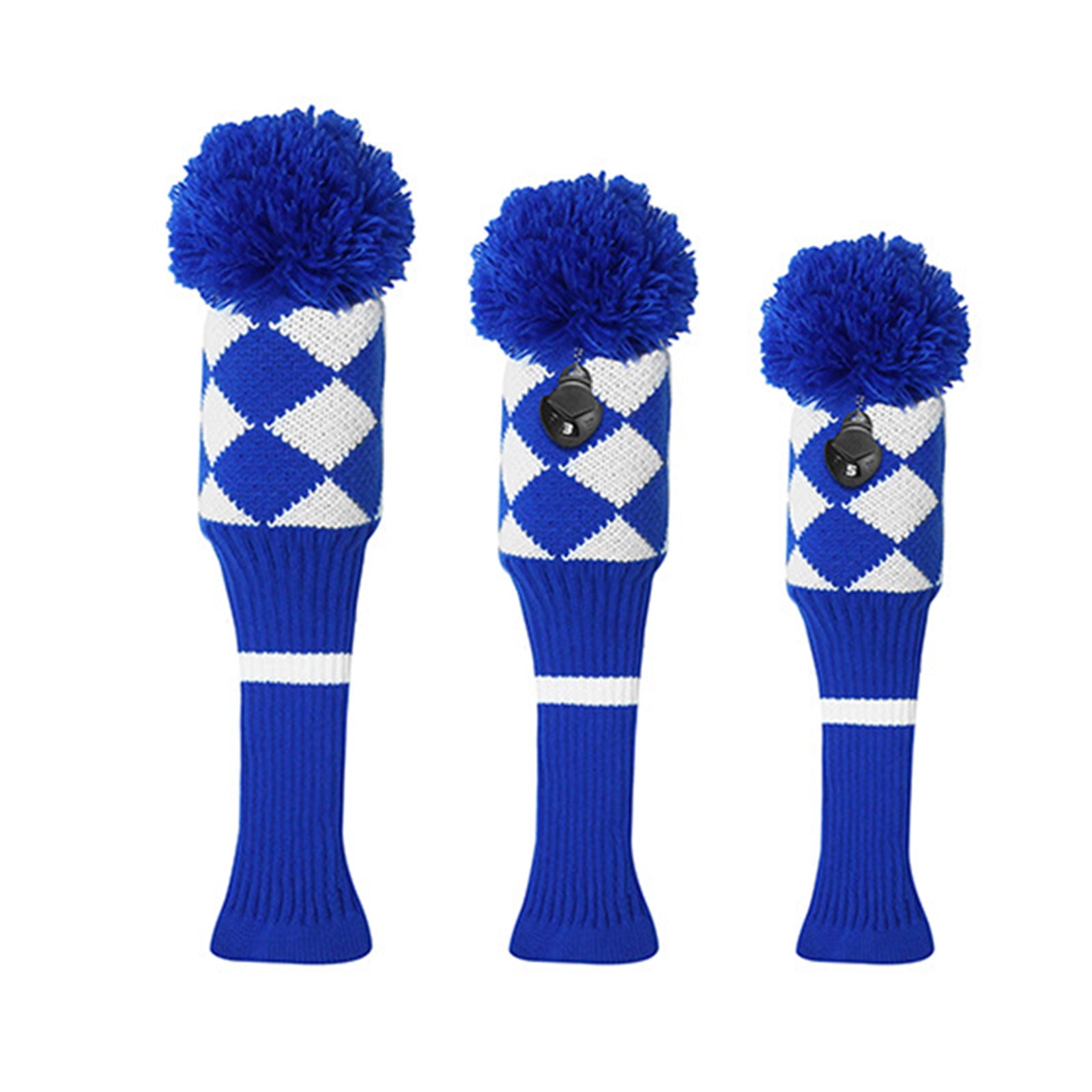 3Pcs Knitted Golfing Driver Headcover Knitted Golfing Driver Headcover Golfing Head Covers Golfing Club Accessories