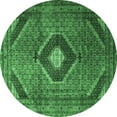 thumbnail image 1 of Ahgly Company Indoor Round Medallion Emerald Green Traditional Area Rugs, 3' Round, 1 of 4