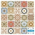 thumbnail image 2 of Mi Alma Floral Brown Tile Stickers - Removable Vinyl 4x4, 24 pcs, 2 of 11