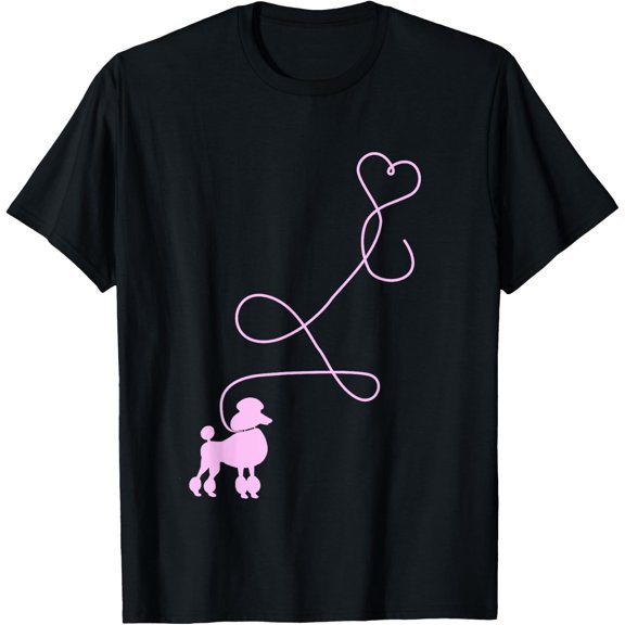 1950's Sock Hop Costume T-Shirt - Dog Cute Poodle Heart T-Shirt men and women can wear, black, white, gifts