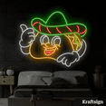 thumbnail image 4 of Craftnamesign Tacos Sombrero Neon Signs, Tacos Mexico Restaurant Decor, 4 of 4