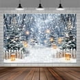 thumbnail image 5 of 6x4ft Winter Snow Forest Photography Backdrop Glitter Xmas Tree Kids Photography Backdrop Wonderland Farmhouse Banner Party Decor Photo Backdrops Enchanted Forest Photo Booth Props Background, 5 of 5