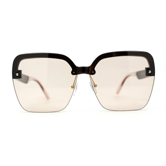 Womens Rimless Butterfly Chic Light Fashion Sunglasses Brown Light Brown