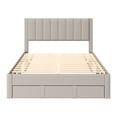 thumbnail image 4 of CorLiving Metro Beige Channel Tufted Upholstered Storage Platform Bed in Full/Double, Queen, and King, 4 of 9
