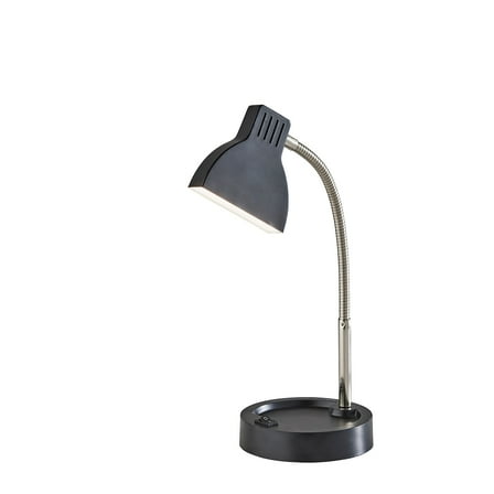 Simplee Adesso Slender LED Desk Lamp 13.5"H Black & Brushed Steel (SL3973-01)