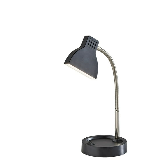 Simplee Adesso Slender LED Desk Lamp 13.5"H Black & Brushed Steel (SL3973-01)
