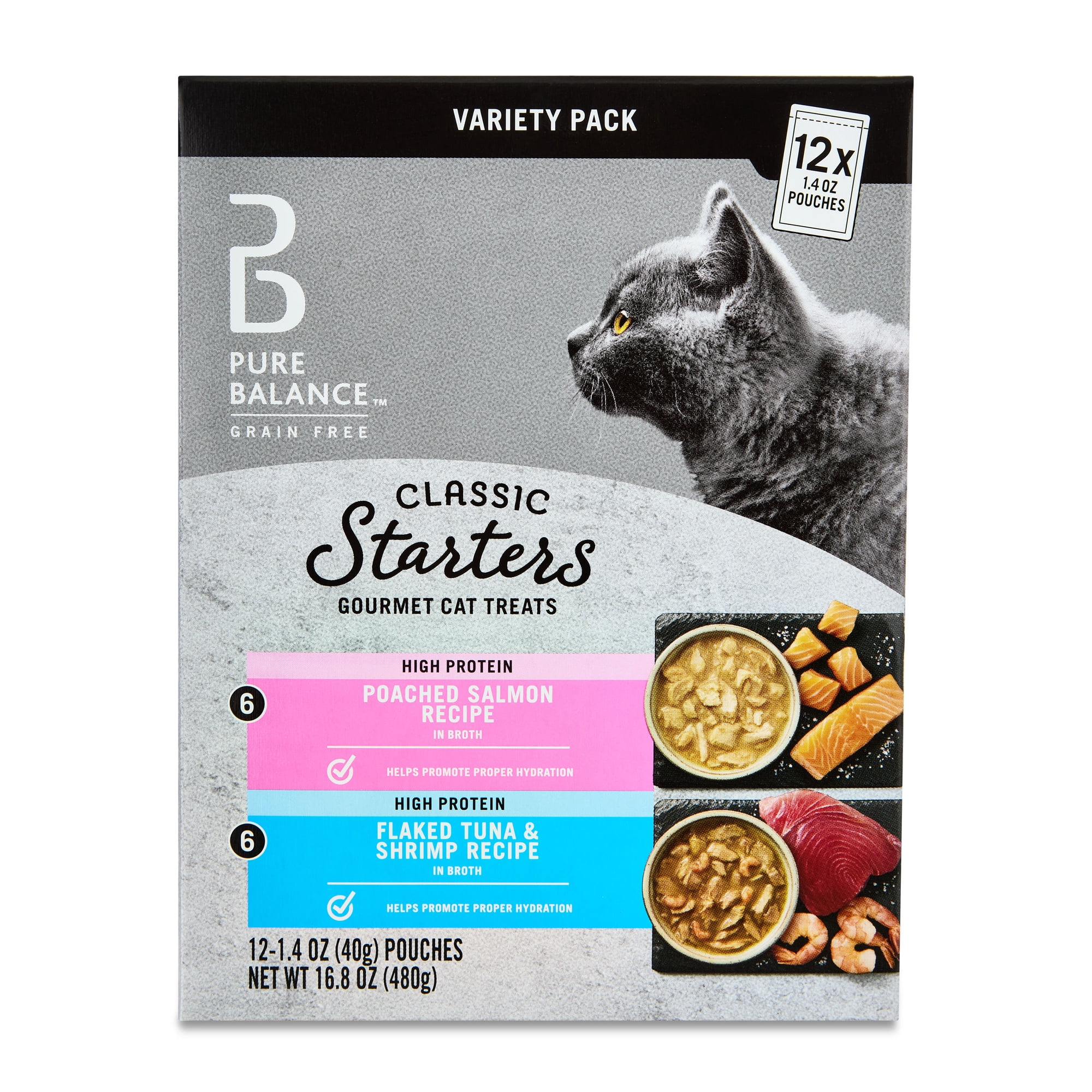 Pure Balance Grain-Free Gourmet Wet Cat Treats Variety Pack, 1.4 oz, 12 Count