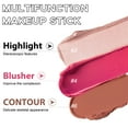 thumbnail image 3 of Blush & Contour & Highlighter Stick + Pink Makeup Brush 4-Piece Set,Multi-use Makeup Stick for Eyes,Lips & Cheeks, 3 of 11