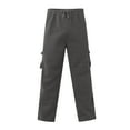 thumbnail image 4 of Cargo Sweatpants for Men Baggy Plus Size Drawstring Open Bottom Sweatpants Big and Tall Gym Workout Pants with Pocket Dark Gray XL, 4 of 5
