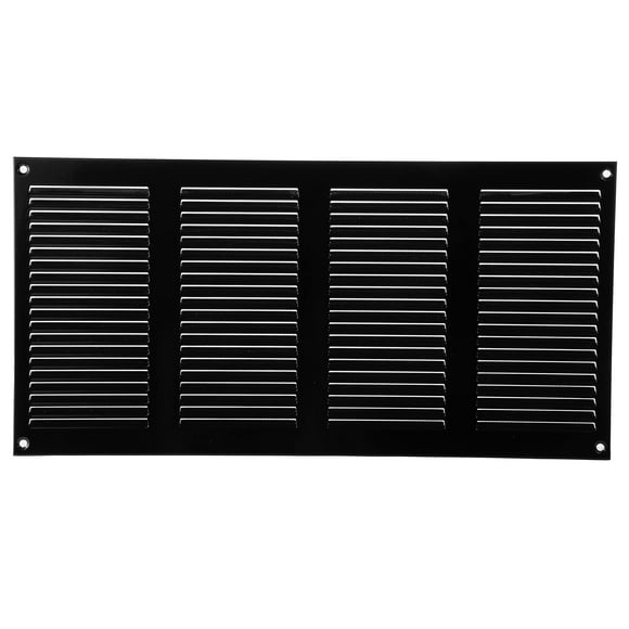 Vent Systems 16" x 8" Inch Black Air Vent Cover Metal Air Return Grill with Built in Pest Guard Screen HVAC Vent Cover for Home Improvement Vent Duct Cover