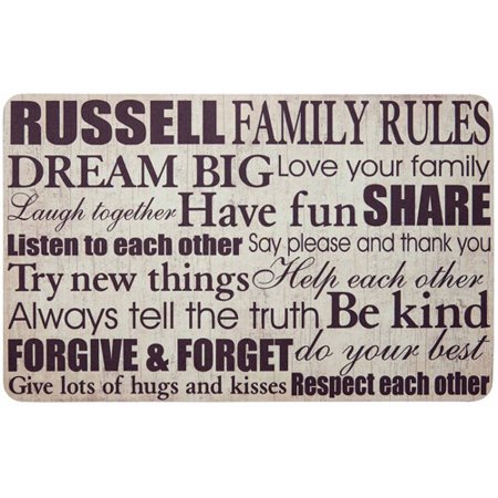 Personalized Family Rules Doormat, 17" x 27"