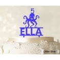 thumbnail image 1 of Birthday Custom Name Cake Topper With Octopus Figure Glitter Cake Topper Cake Decorations Color Option Available 6-7 Inches Wide, 1 of 1