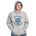 thumbnail image 4 of Protected By Shield Of Our Savior Zip Up Hoodie Men's Women's Brisco Brands S, 4 of 6