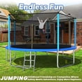 thumbnail image 6 of Leumius 14ft Trampoline with Basketball Hoop,Heavy-Duty Outdoor Trampoline with with Enclosure Net,Upgraded Kids Recreational Trampoline for Family,Blue, 6 of 10