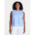 thumbnail image 2 of Time and Tru Women’s and Women’s Plus Eyelet Embroidered Top, Sizes XS-4X, 2 of 6