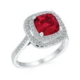 thumbnail image 2 of Bling Jewelry Womens Cubic Zirconia CZ Red Cushion Cut Art Deco Style Cocktail Statement Ring, 2 of 5