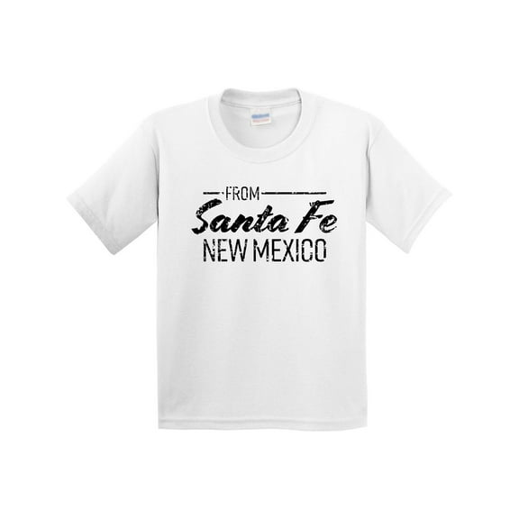 Inktastic From Santa Fe New Mexico in Black Distressed Text Youth T-Shirt