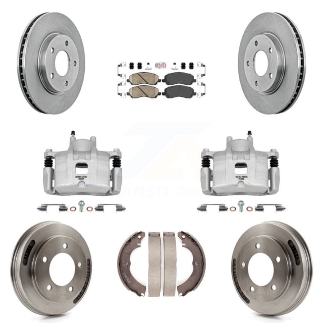 Transit Auto Front Rear Disc Brake Caliper Rotors Drums Ceramic Pads Kit (8Pc) for Car Mitsubishi Lancer KC8-103125N