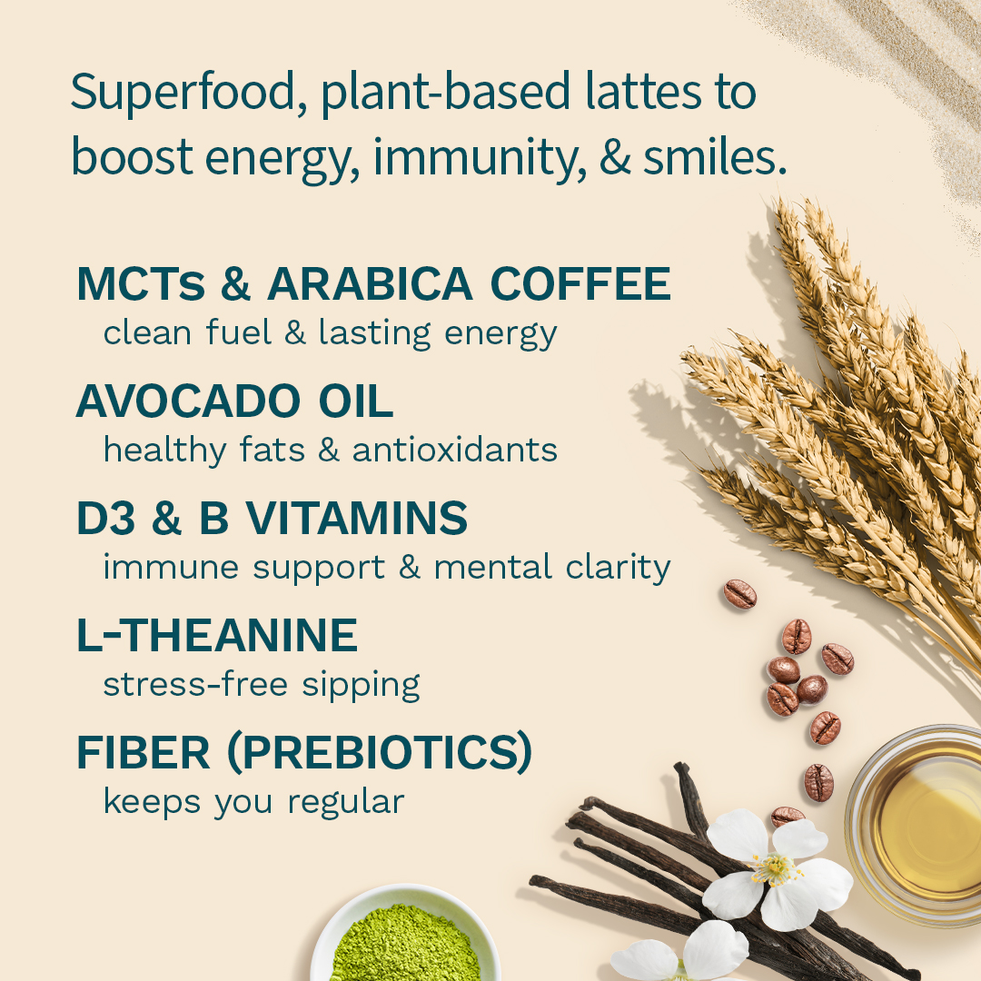 Buy Oat Milk Latte with Superfoods, Plant Based Instant Coffee by
