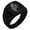 Black, variant on Stainless Steel Nautical Feather Compass & Anchor Chevron Pattern Biker Style Polished Ring
