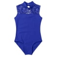 thumbnail image 3 of MSemis Kids Girls Sleeveless Flower Lace Leotard Ballerina Dance Gymnastics Outfits Blue 13-14, 3 of 5