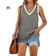 thumbnail image 3 of Qarigey Camiseta sin mangas con cuello en V para mujer Camiseta sin mangas de color casual para mujer Camiseta sin mangas con bloque en V Prendas para la parte del cuerpo Raya negra METRO Qarigey AP002686-27, 3 of 6