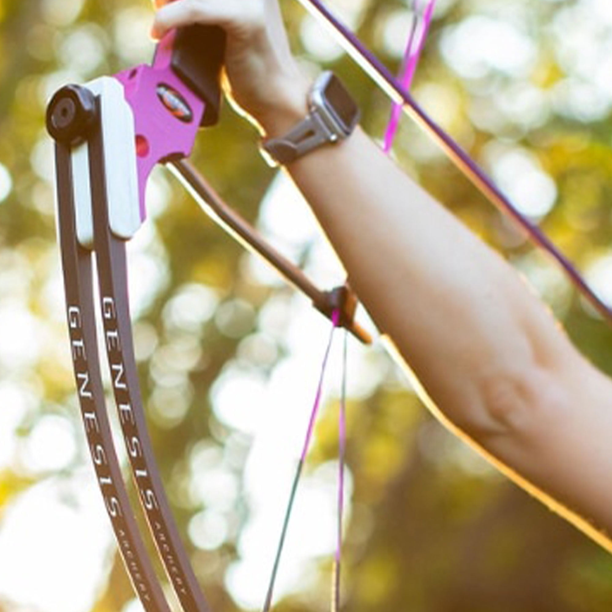 Genesis Archery Mini Compound Bow Archery Right Hand Set, Pink (4 Pack)