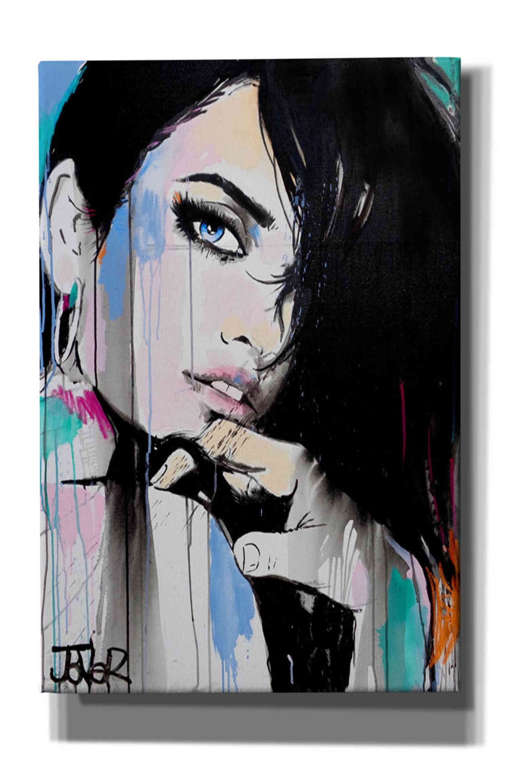 Loui Jover Ink on Vintage Book Pages Canvas Wall Art, 12" x 18"