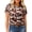 Brown, variant on DOKOTOO Womens Tops Crewneck Short Sleeve Western Graphic T Shirts Casual Summer Blouses