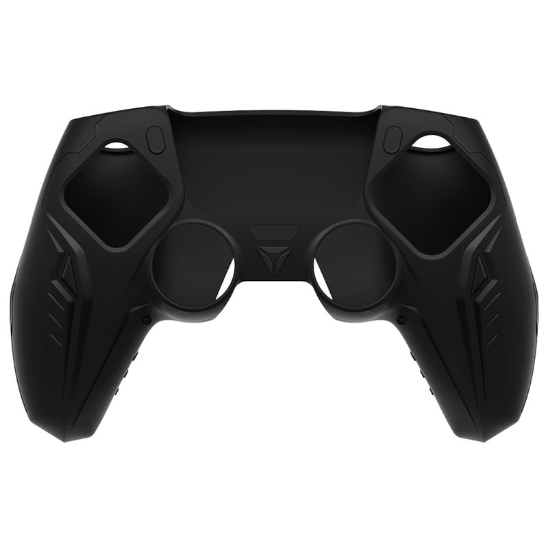 PlayVital 2 Set Silicone Case for ps5 Controller - Anti-Slip Premium Silicone Material|Futuristic CyberMech Design|Compatible with ps5 Official Charging Dock - Black