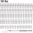 thumbnail image 1 of 100 PCS Knife Blades Precision Craft Knife Set, for DIY Artwork, Cutting, Models, Scrapbook with 5 Blade Types Replacement Hobby Blade/Steel Craft Knife Blades, 1 of 9