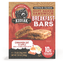 Kodiak Soft-Baked Sandwich Cinnamon Oat and Apple Protein Breakfast Bars, 1.76 oz, 4 Count Box