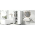 thumbnail image 5 of Tall Bathroom Floor Storage Cabinet With Adjustable Shelves And 4 Doors - Ideal For Storing Shower Items, Towels, Hairdryer In White Wide Unit Doors, Shelves, Board Supplies, 5 of 7