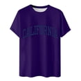 thumbnail image 4 of KKBOTIVE Mens Summer Outfit Set Solid Color Round Neck Short Sleeve T Shirt Tops with Short/long Pant Mens Summer 2 Piece Suits, Dark Purple Size: S, 4 of 6