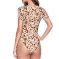 thumbnail image 3 of Uemuo coffee tea pots Pattern Women's One Piece Short Sleeve Swimsuit Rash Guard Surfing Modest Quick-drying Swimsuit Beach Essentials-Medium, 3 of 9