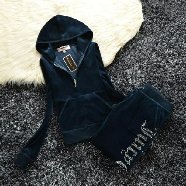 Navy blue cheap juicy couture tracksuit