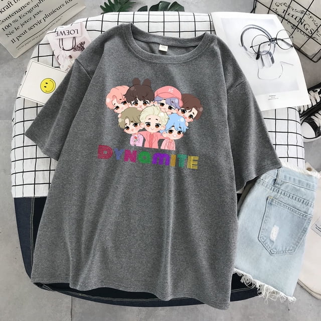BTS BTS Cartoon TinyTAN Summer Harajuku Women's Short Sleeve T-Shirtpangjing