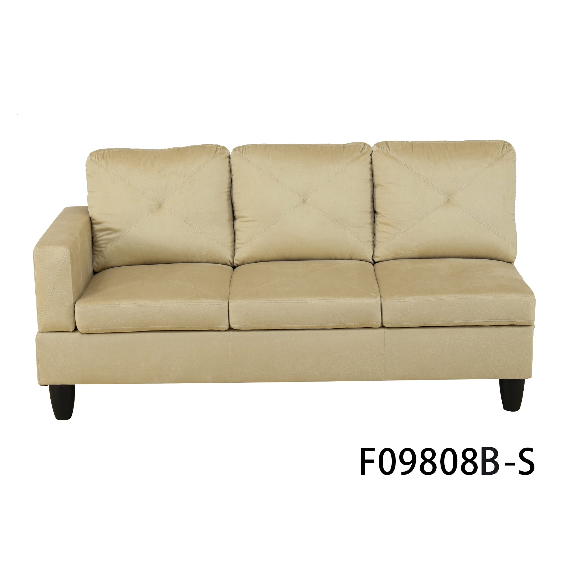 MAYEERTY Microfiber 3-Piece Living Room Sofa Set，Beige