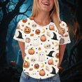 thumbnail image 5 of NOLDARES Halloween Nurse Shirts for Women Halloween Pumpkin Crew Neck T-Shirt Funny Ghost Graphic Tee Tops(Beige,XXXXL), 5 of 9