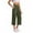 Army Green(womens pants), variant on Pants for Womens,High Waisted,Cropped,Wide Leg,Baggy Trousers with Side Slits,Light Blue,Size 2XL