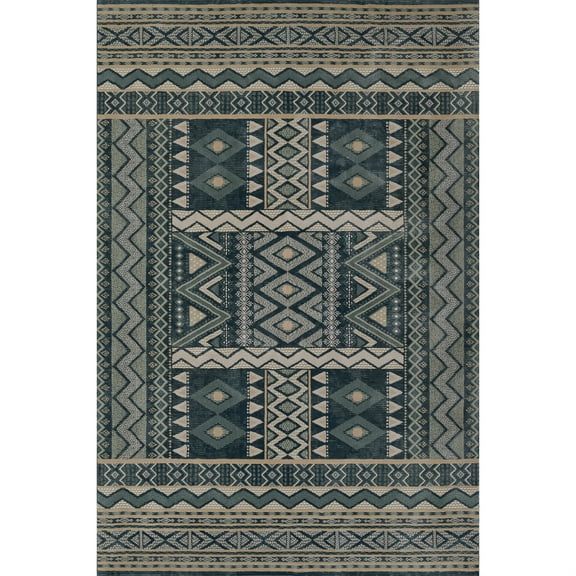 Momeni Genevieve Polyester Area Rug, Blue, 2'2" X 7'7" Runner